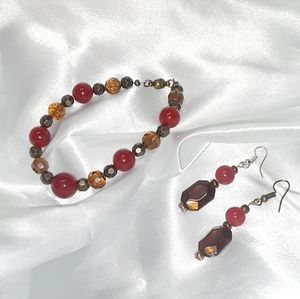 Colors of sunset bracelet and earring set